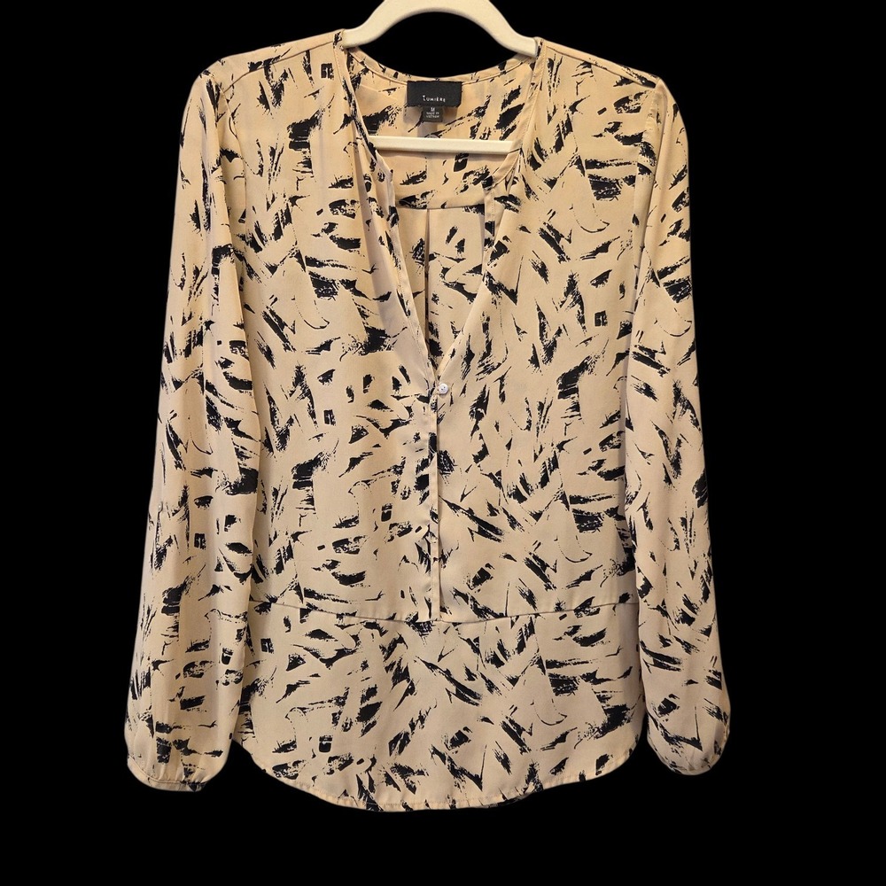 Lumiere Cream Blouse with Black Abstract Print